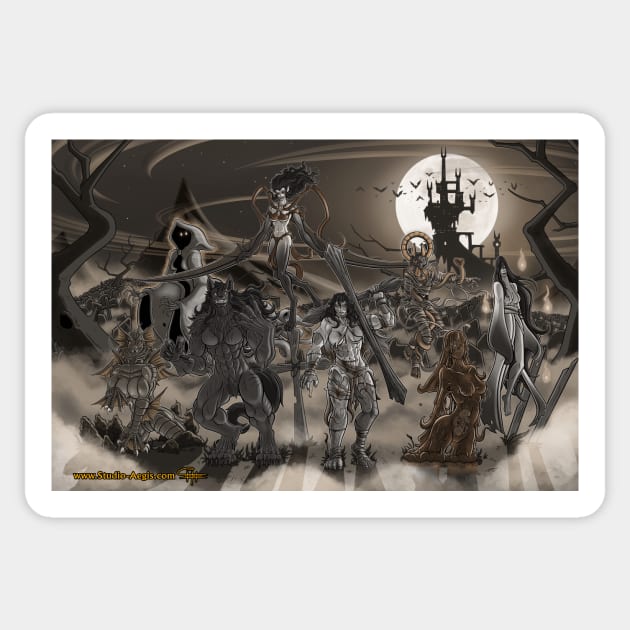 Ladies Of Halloween (Sepia) Sticker by Ciel of Studio-Aegis